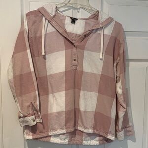 Eddie Bauer Pink and White Checkered Top
